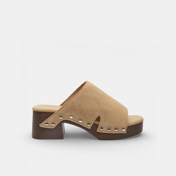 Mules pour femme avec talon et bride Bata, Bronzer