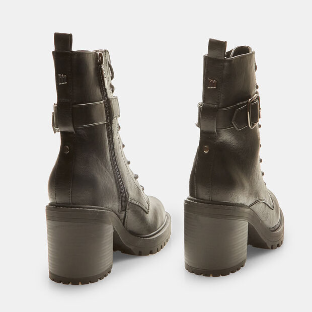 Bottines pour femme Mustang avec talon midi et boucle, Noir