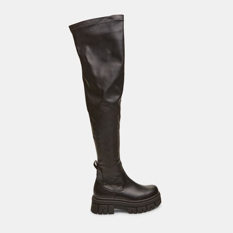 Cuissardes effet cuir pour femme, Noir
