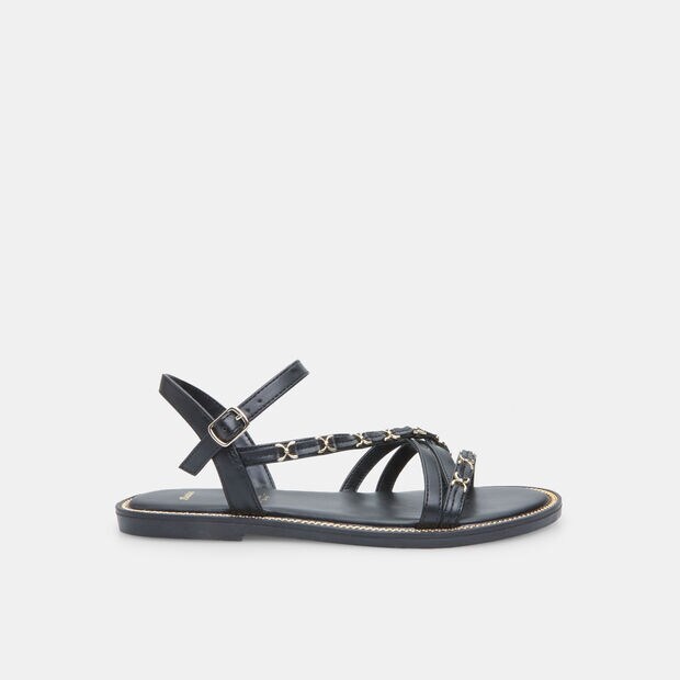 Sandale pour femme avec d&eacute;tail de cha&icirc;ne, 