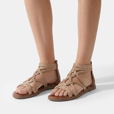Sandales pour femme avec empi&egrave;cement &agrave; la cheville, Bronzer