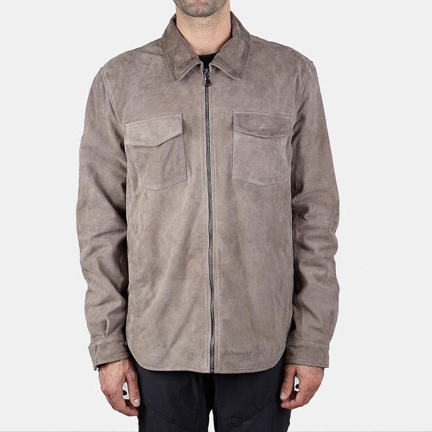 Veste en cuir pour homme Bata, Gris