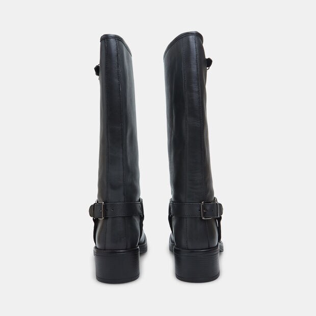 Bottes en cuir pour femme avec d&eacute;tail boucle, 