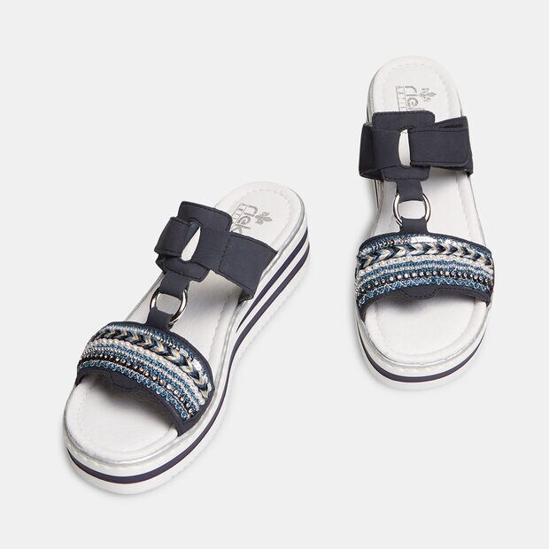 Sandales pour femme avec semelle compens&eacute;e, Bleu