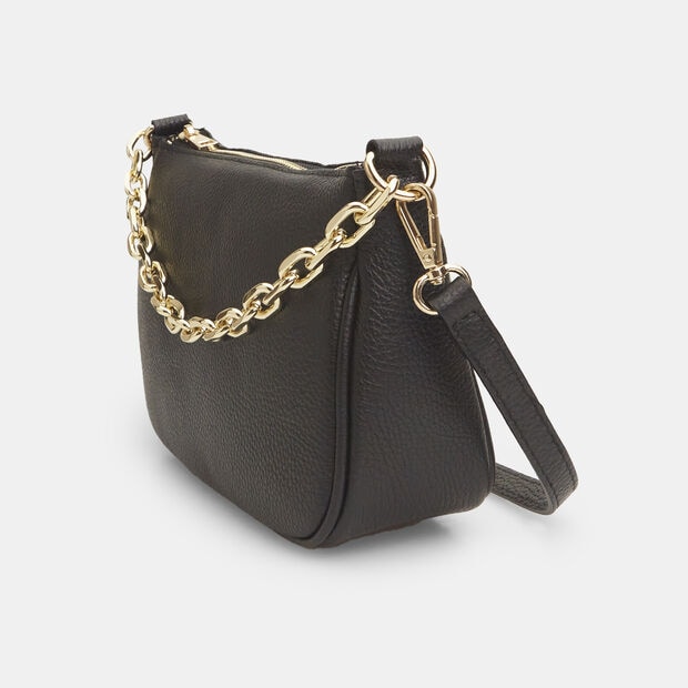 Sac &agrave; bandouli&egrave;re pour femme en cuir avec cha&icirc;ne , 