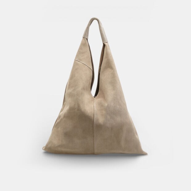 Sac hobo en daim pour femme Bata, Beige