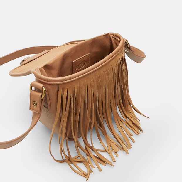Sac bandouli&egrave;re pour femme avec franges BATA, Bronzer