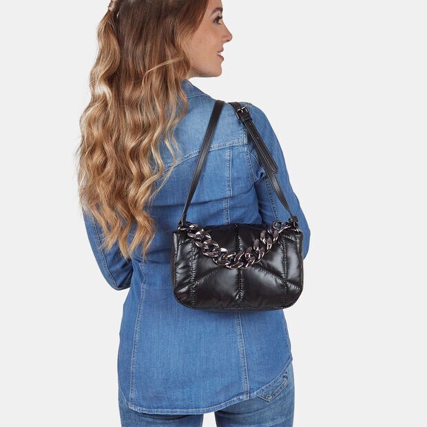 Sac &agrave; bandouli&egrave;re pour femme avec cha&icirc;ne , Noir