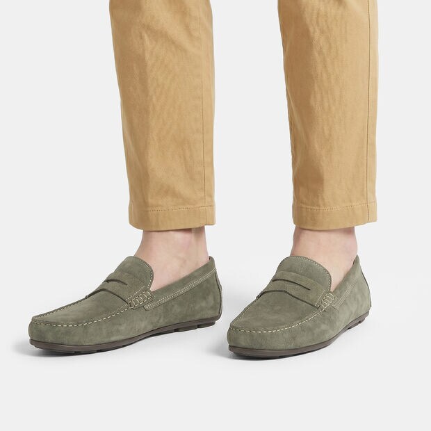 Mocassins en su&eacute;dine pour homme BATA, Vert