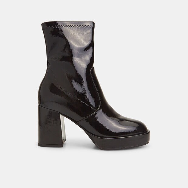 Bottines pour femme effet peinture &agrave; talon, Noir
