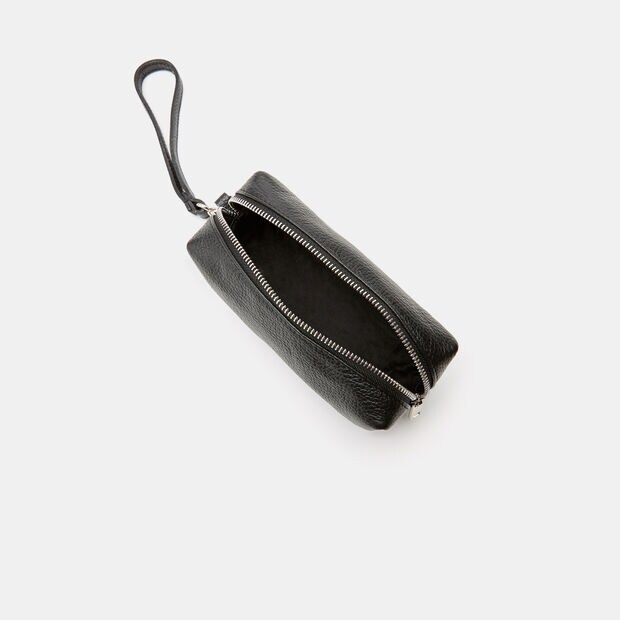 Pochette porte-monnaie en cuir, Noir