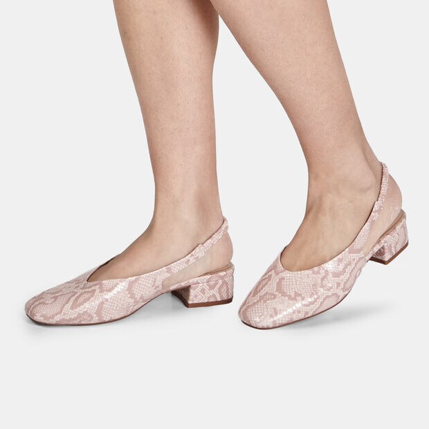Escarpins slingback pour femme avec talon bloc, Rose