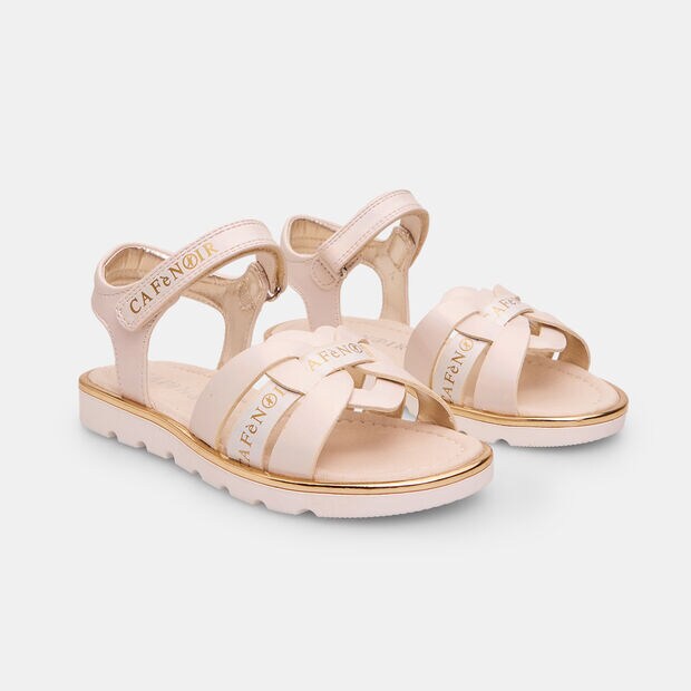 Sandales pour fille Caf&egrave; Noir, Beige