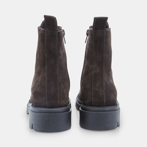 Bottines &agrave; lacets pour femme en daim, Marron