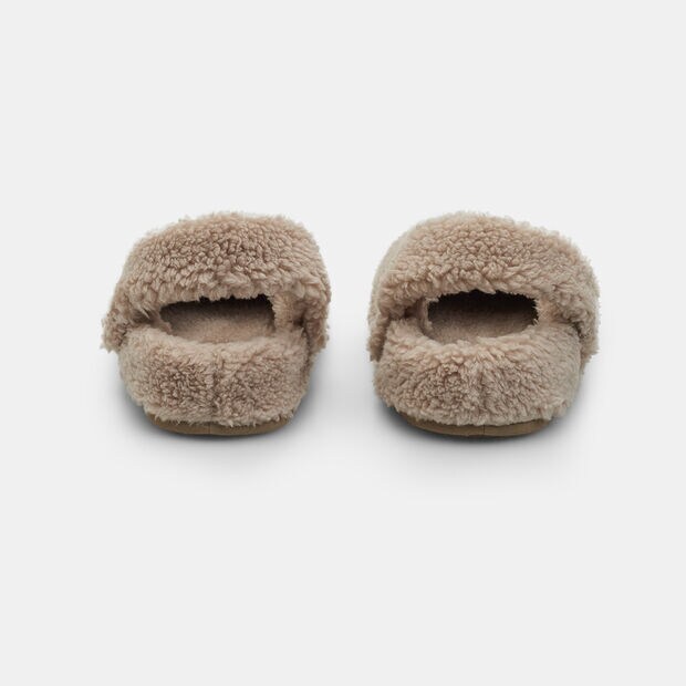 Sabot pour femme Crocs avec fourrure &eacute;cologique, Beige