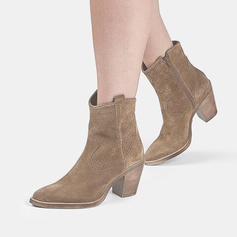 Bottines Western en daim pour femme BATA, Bronzer
