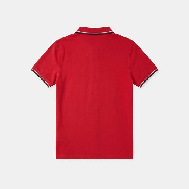 Polo homme avec rayures sur le col et les manches Bata, Rouge