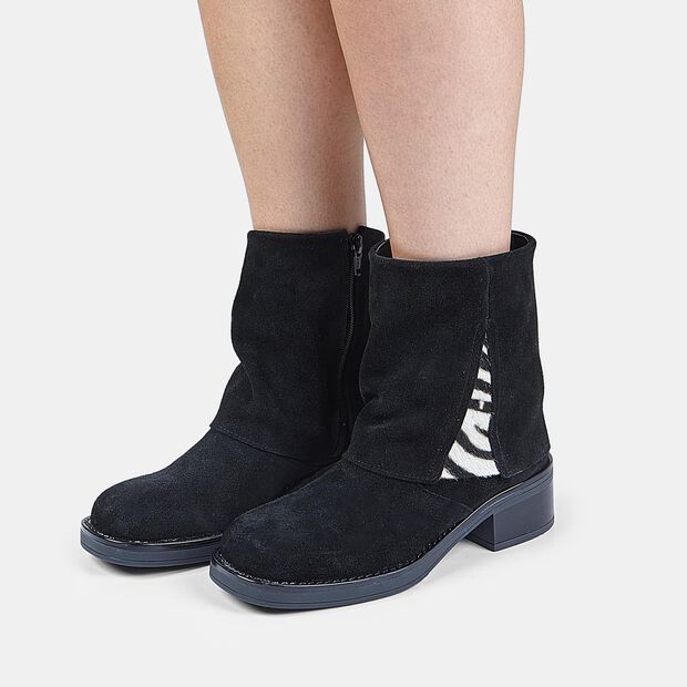 Bottines pour femme avec insert en peau de poney, 