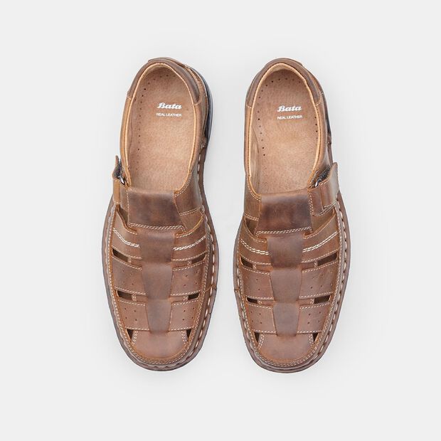 Sandales d'&eacute;t&eacute; d&eacute;contract&eacute;es pour homme BATA, Marron