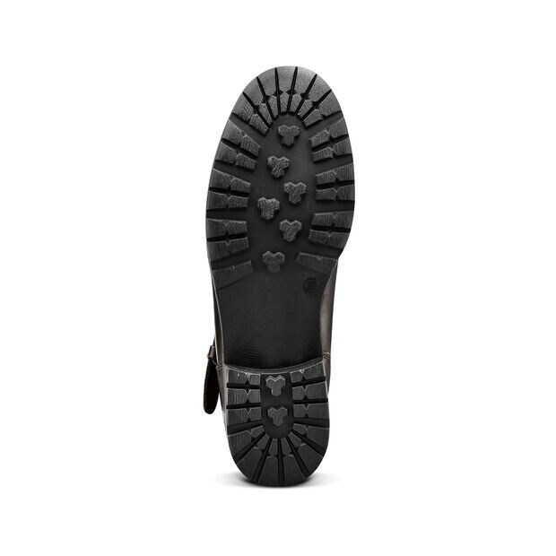 Bottes motardes en v&eacute;ritable cuir, Noir