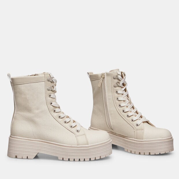 Boots avec semelle plateforme, Beige