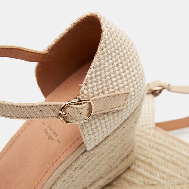 Espadrilles pour femme avec semelle compens&eacute;e de 8 cm BATA, Beige