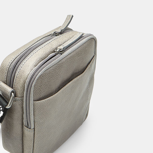 Pochette homme en cuir, Gris
