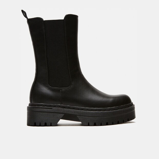 Bottes Chelsea avec semelle plateforme, Noir