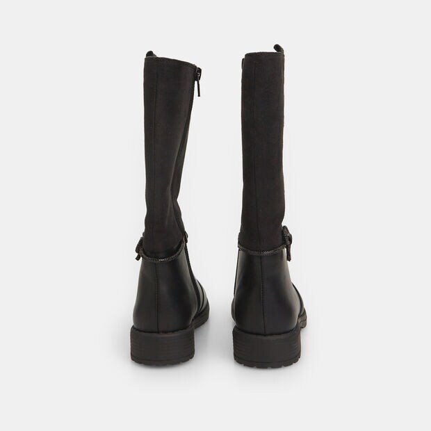 Botte de fille avec noeud, Noir