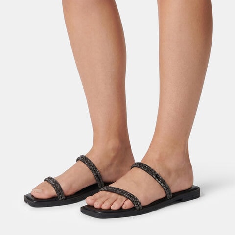 Sandalo flat da donna Bata, Nero