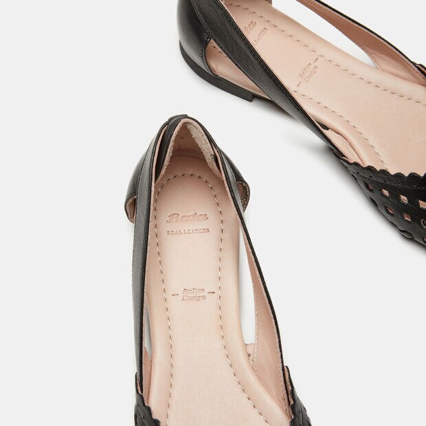 Ballerina da donna in pelle, Nero
