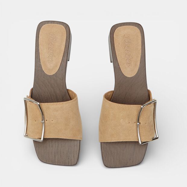 Mule da donna con tacco e fascia Bata, Marrone