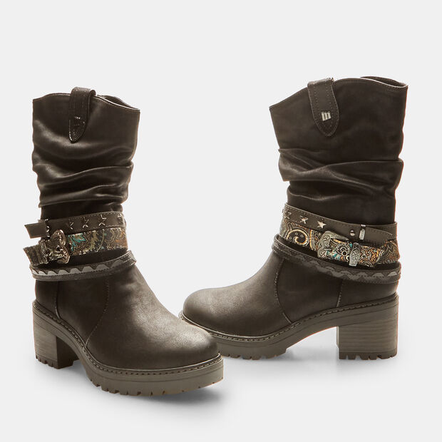 Stivali da donna Mustang con fibbia e tacco largo , 