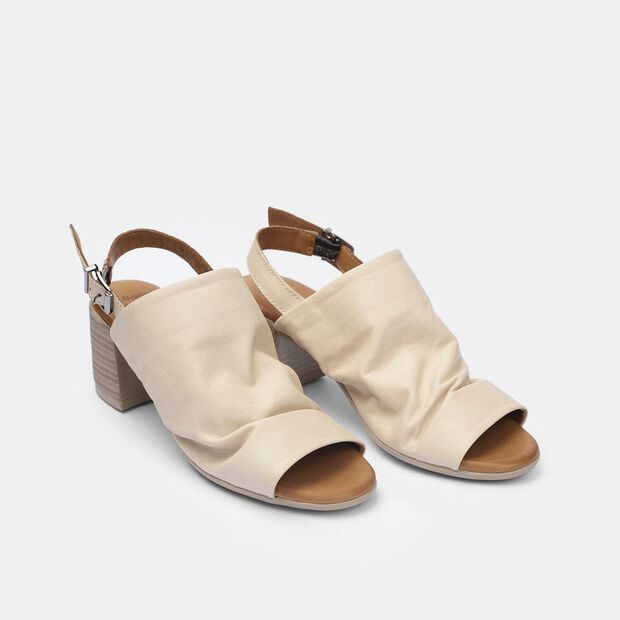 Sandali da donna in pelle con tacco, 
