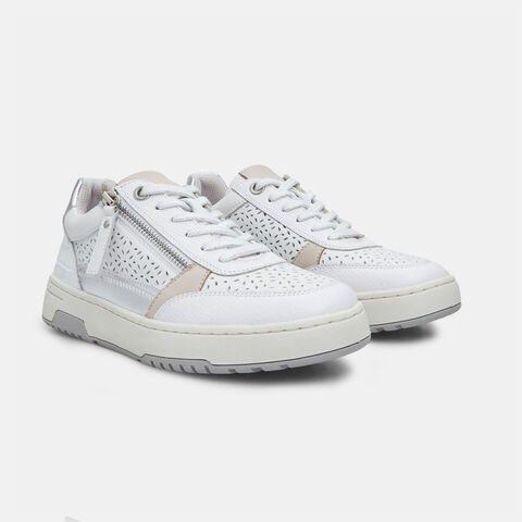 Sneaker da donna in pelle, Bianco