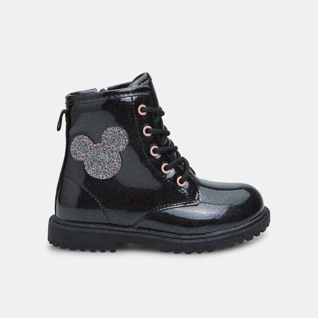 Stivaletto anfibio da bambina primi passi Minnie, Nero