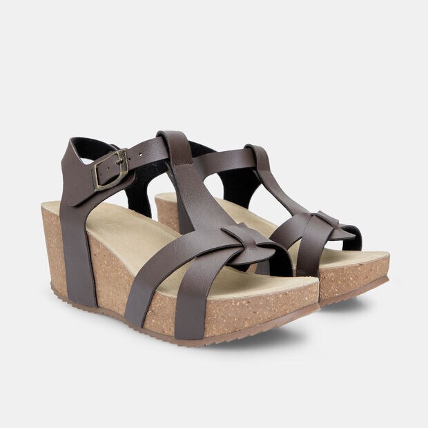 Sandali da donna con zeppa 6 cm BATA, 