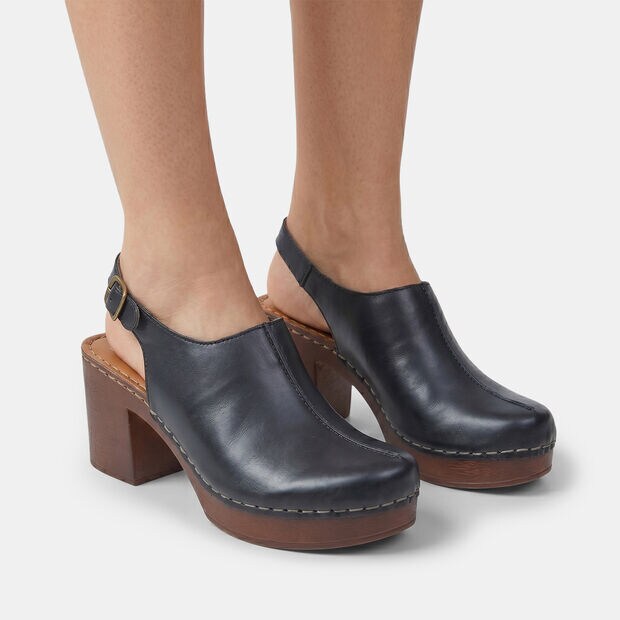 Sandali Clog da Donna in pelle BATA, Nero
