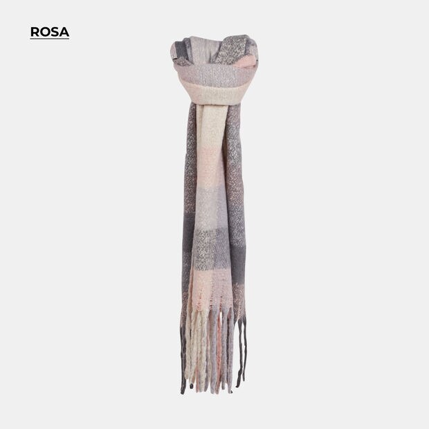 Sciarpa con frange lunghe motivo scozzese, Multicolor
