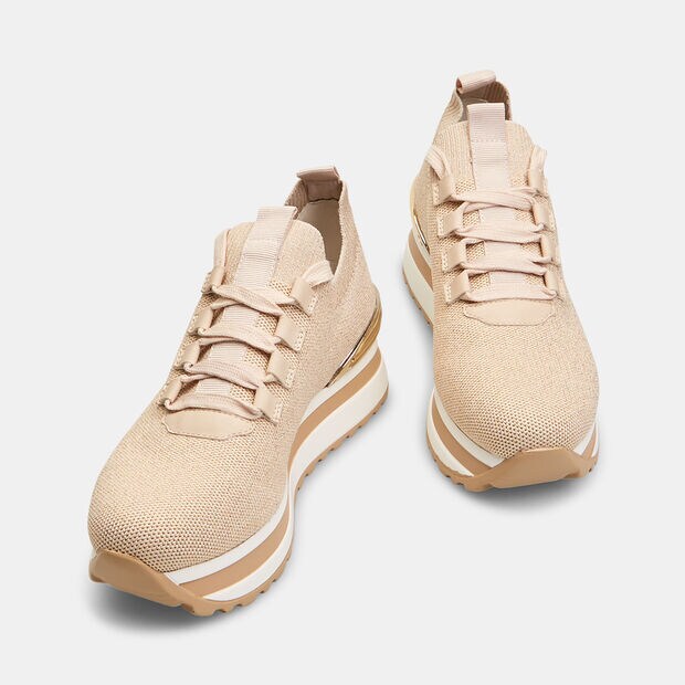 Sneaker donna in knit con suola platform, 