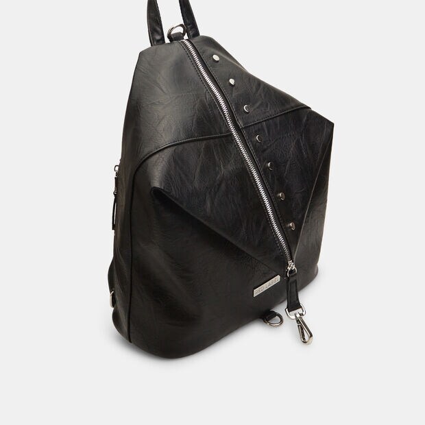 Borsa da donna con zip e borchie , Nero