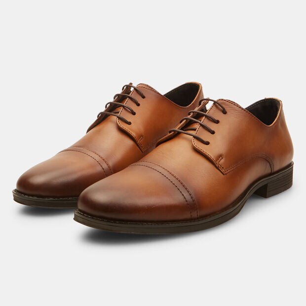 Scarpe stringate da uomo in pelle , Tan