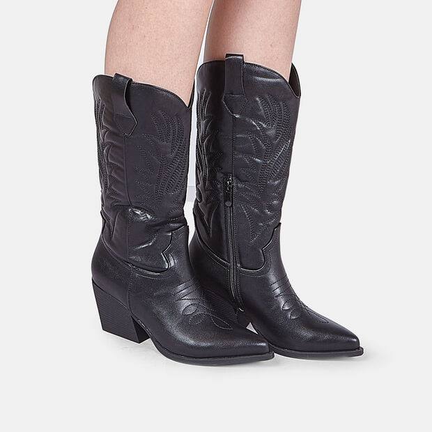 Stivale western da donna con tacco Bata, Nero