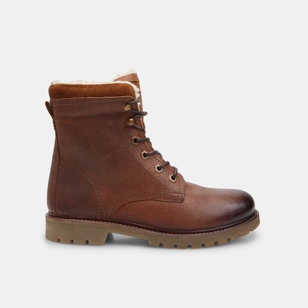 Stivaletto stringato da uomo in pelle con imbottitura interna Bata, Marrone