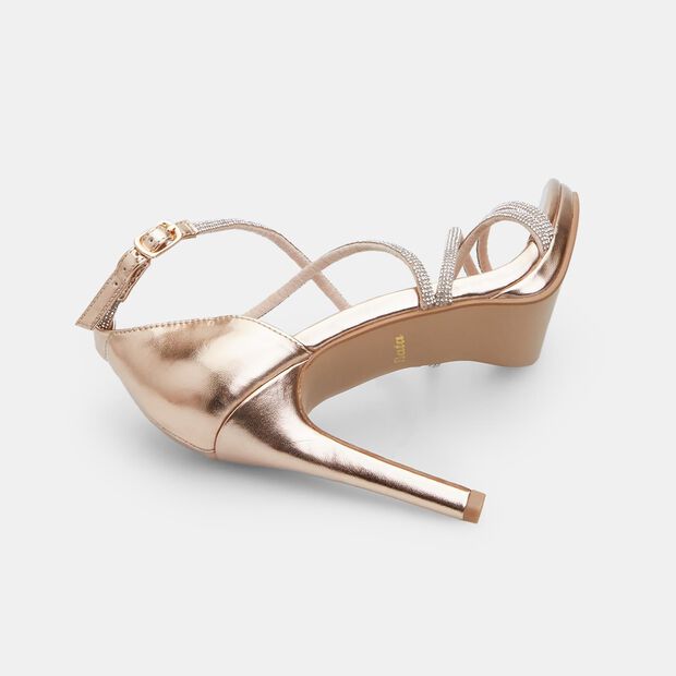 Sandalo da donna con tacco 11 cm BATA, Oro