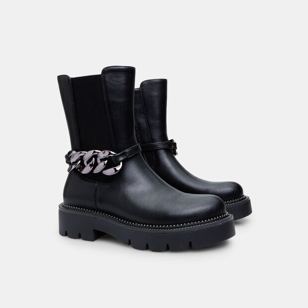 Ankle boot da donna Bata Red Label con catena, Nero