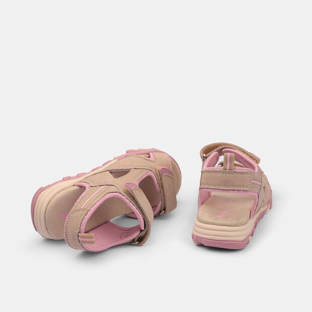 Sandali da bambina in nubuck , Beige