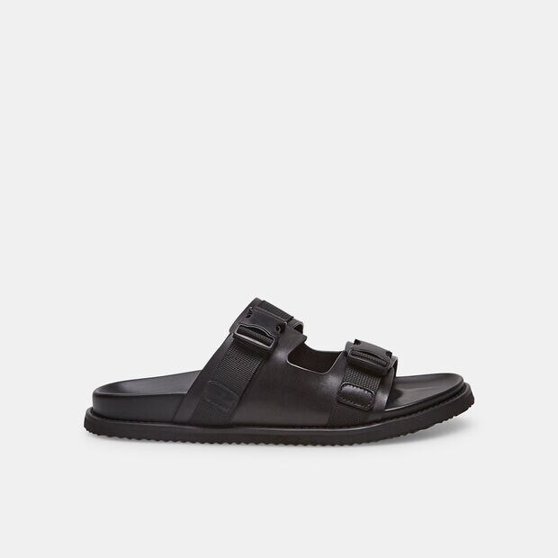Slippers con cinturini regolabili, Nero