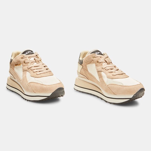 Sneaker donna replay con suola platform, Beige