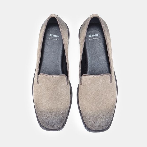 Mocassino da donna in pelle Bata, Grigio